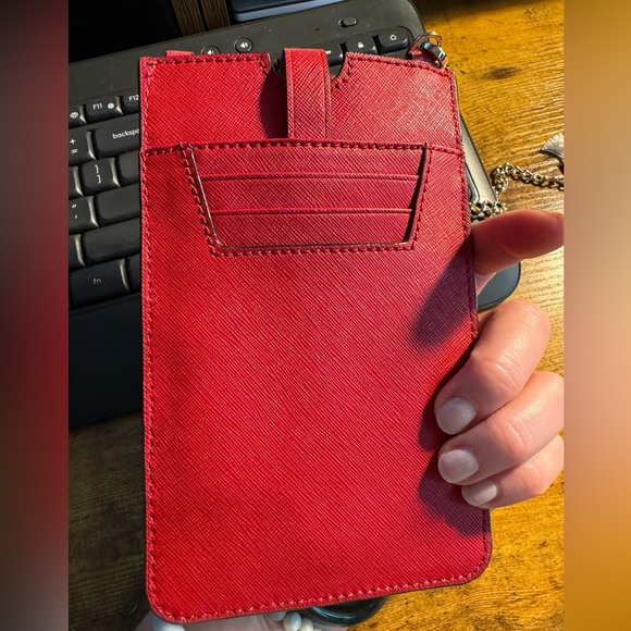 Kate Spade Scarlet Red saffiano leather Crossbody | Phone Wallet Crossbody EUC - Picture 2 of 6